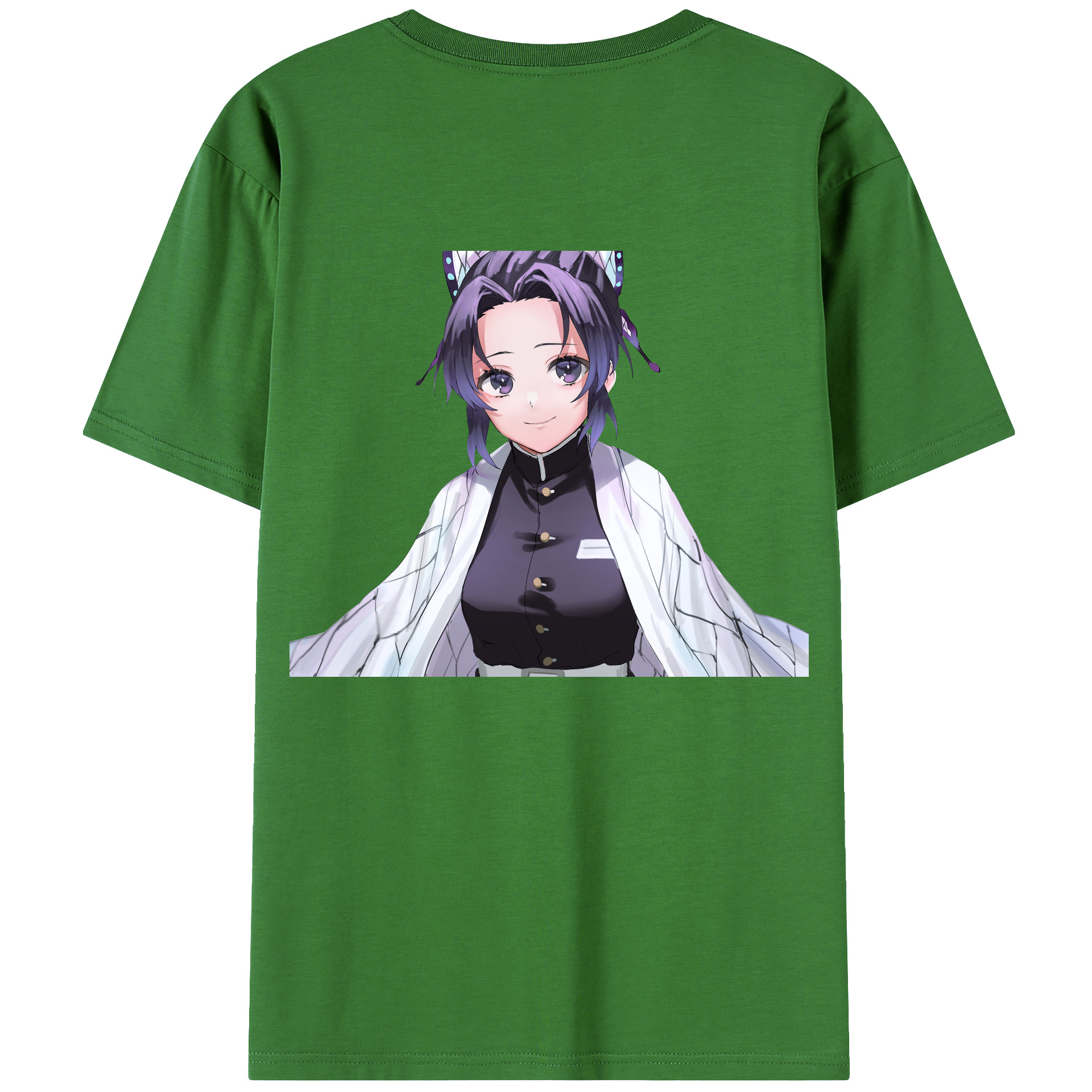 （画像用） 鬼滅の刃（きめつのやいば）蟲柱-胡蝶 しのぶ／こちょう しのぶ Kochou Shinobu レディース半袖Tシャツ(バックプリント)